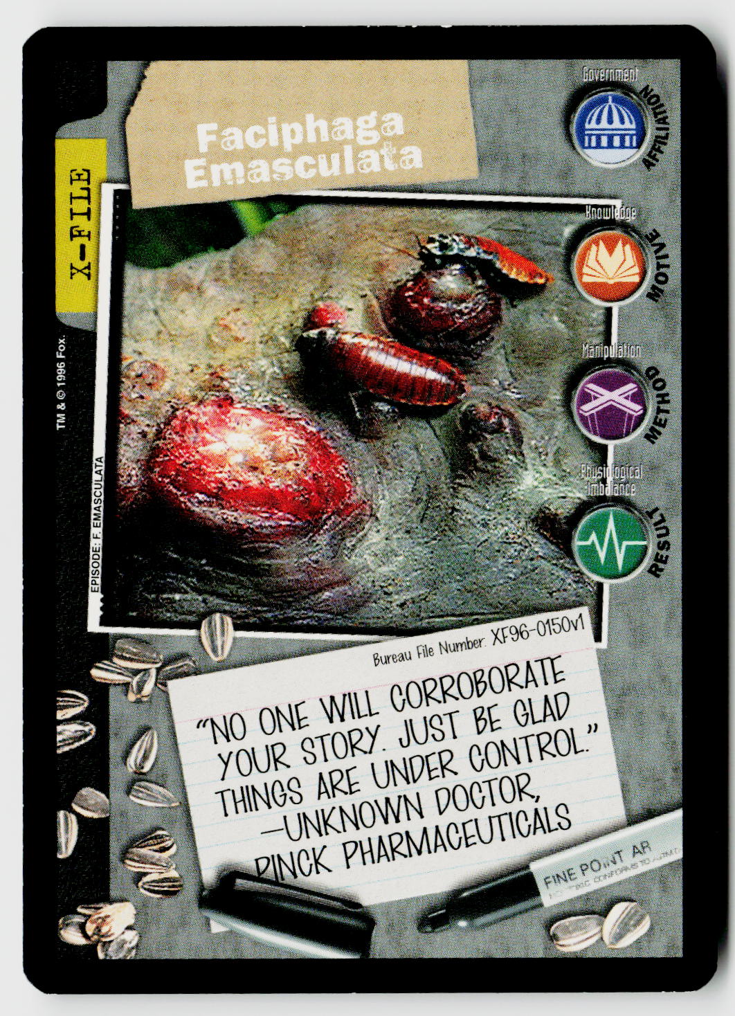 X-Files CCG | Premiere | Faciphaga Emasculata XF96-0150v1 Common