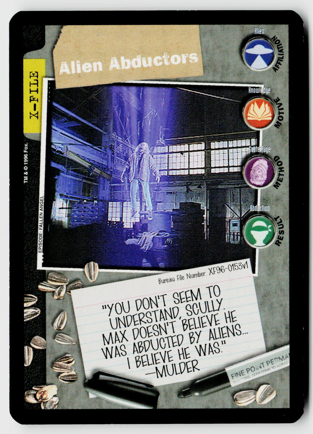 X-Files CCG | Premiere | Alien Abductors XF96-0153v1 Common