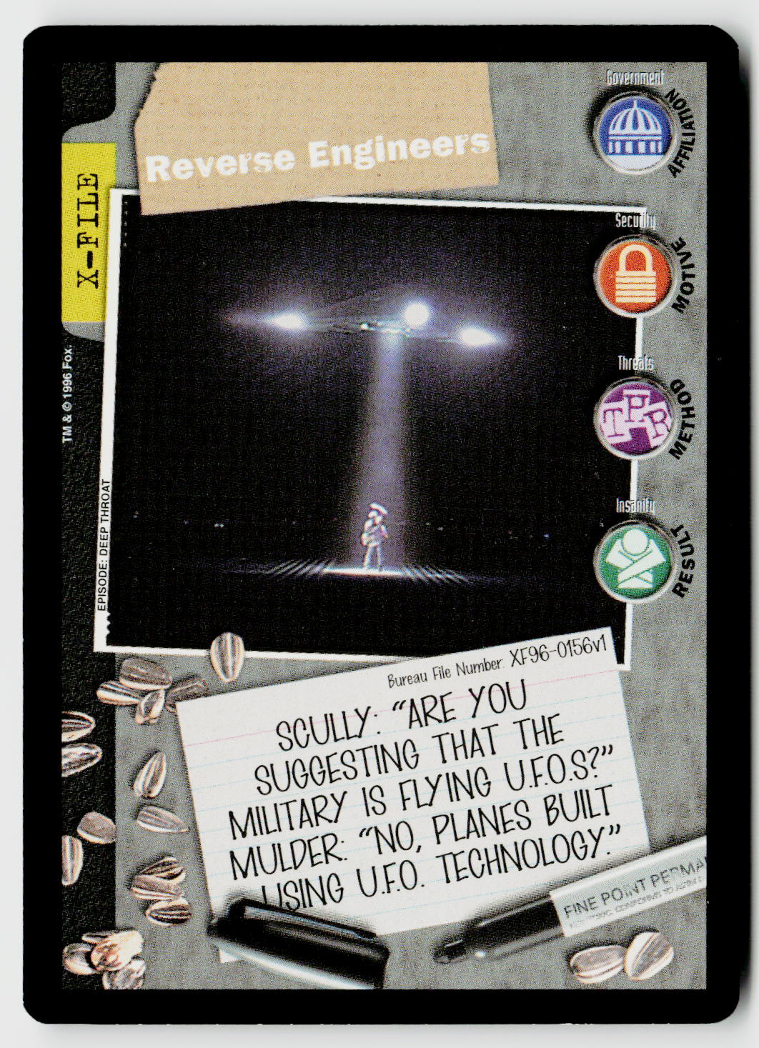 X-Files CCG | Premiere | Reverse Engineers XF96-0156v1 Common