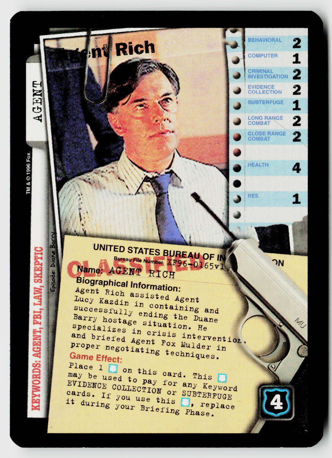 X-Files CCG | Premiere | Agent Rich XF96-0165v1 Fixed