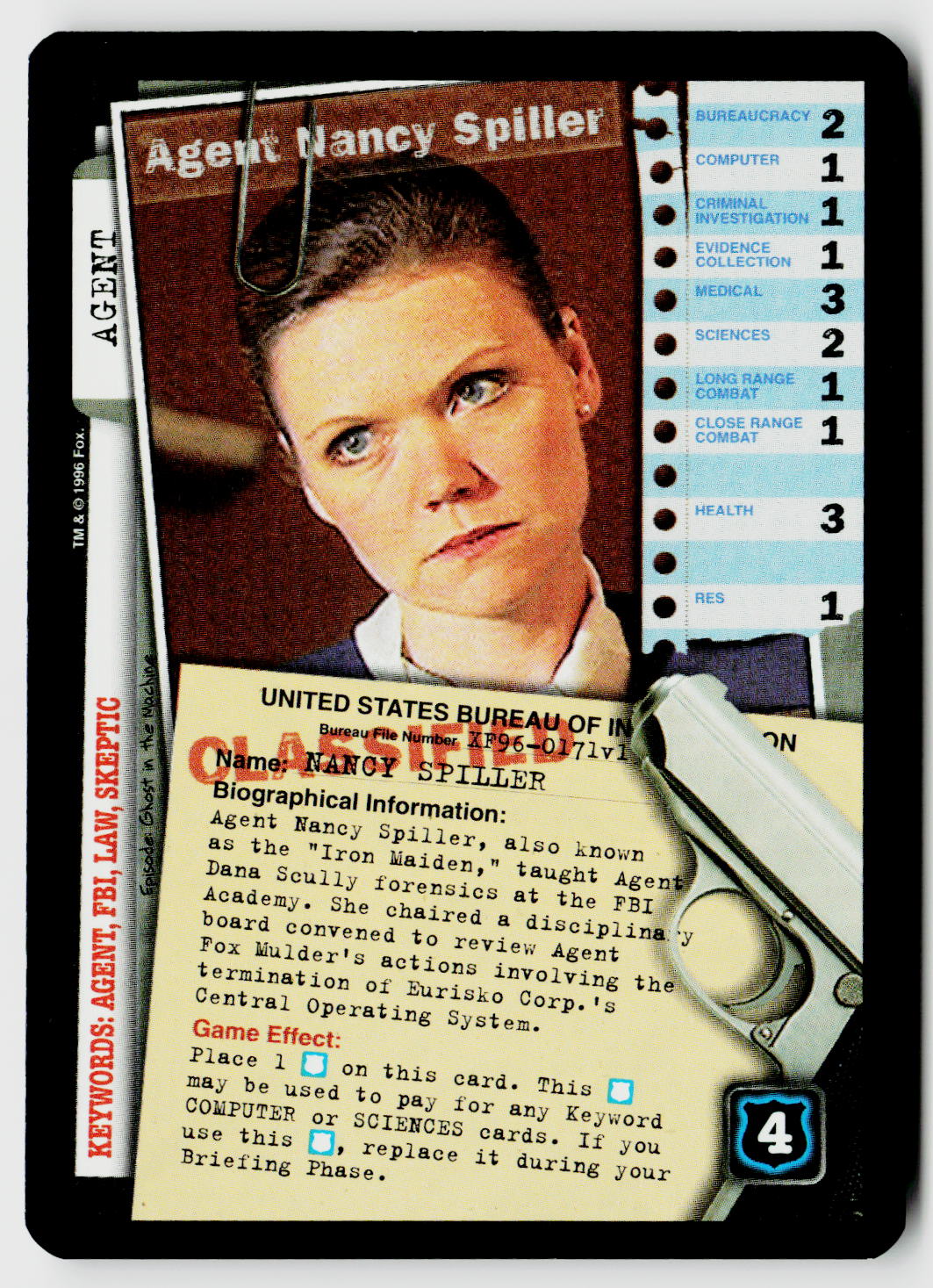 X-Files CCG | Premiere | Agent Nancy Spiller XF96-0171v1 Fixed