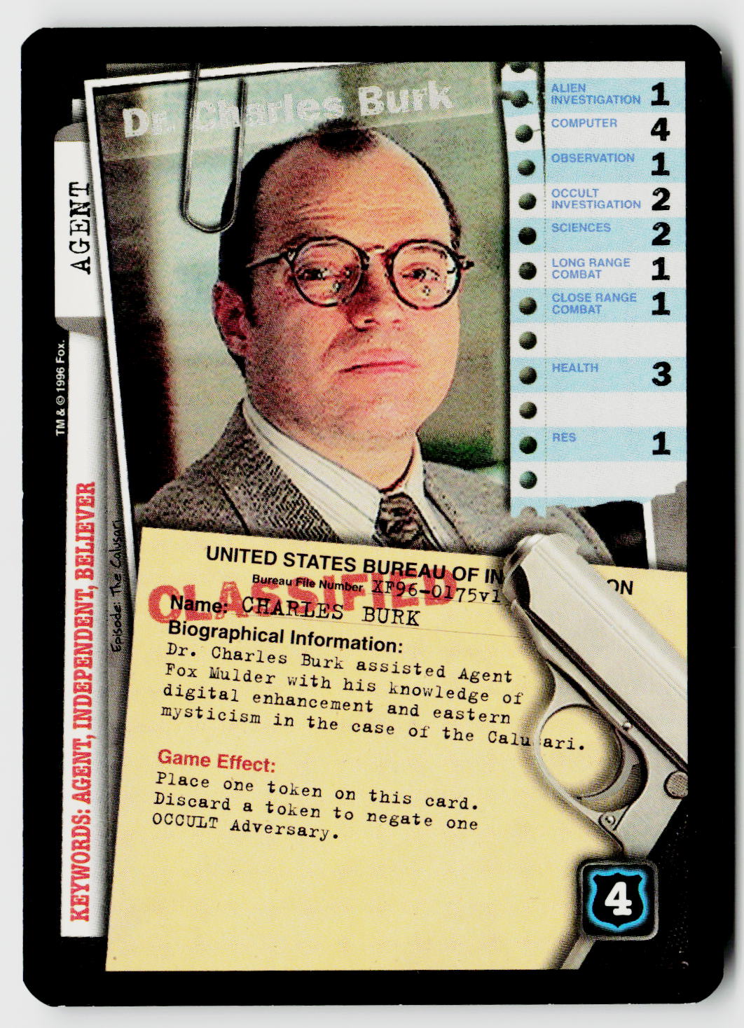 X-Files CCG | Premiere | Dr. Charles Burk XF96-0175v1 Fixed