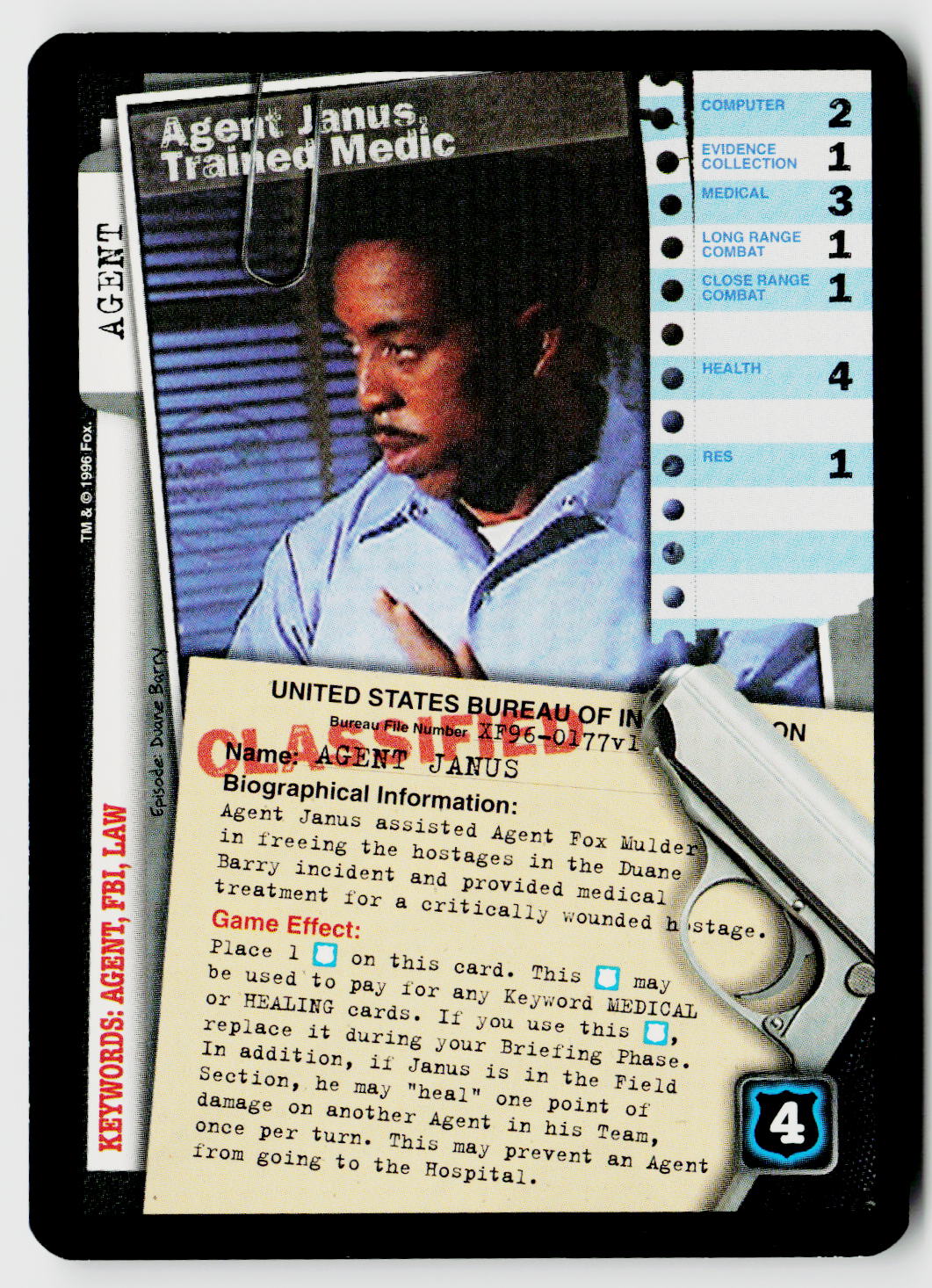 X-Files CCG | Premiere | Agent Janus, Trained Medic XF96-0177v1 Fixed