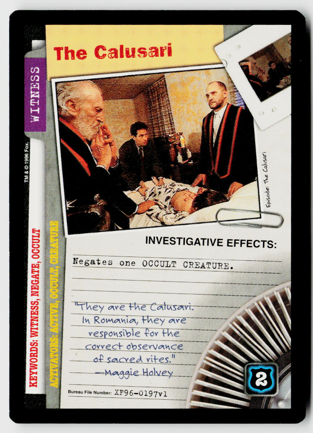 X-Files CCG | Premiere | The Calusari XF96-0197v1 Rare