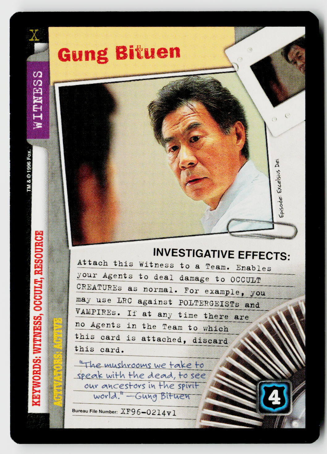 X-Files CCG | Premiere | Gung Bituen XF96-0214v1 Rare