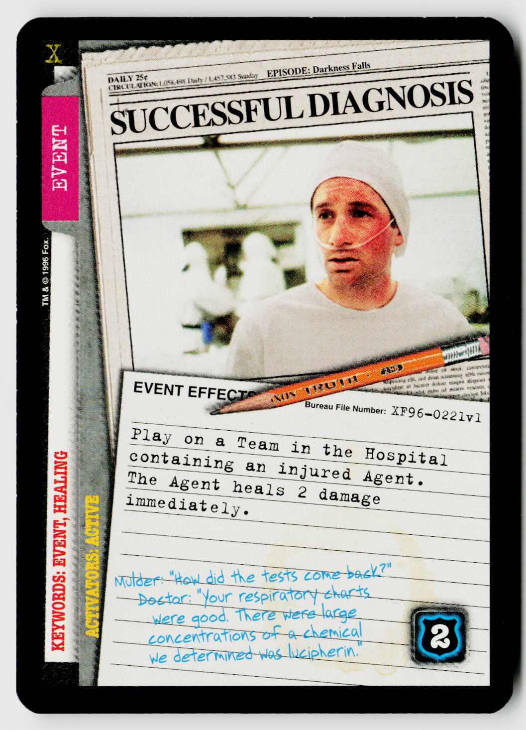 X-Files CCG | Premiere | Successful Diagnosis XF96-0221v1 Uncommon