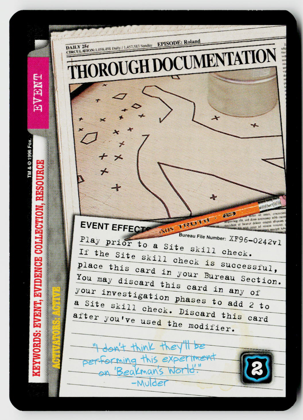 X-Files CCG | Premiere | Thorough Documentation XF96-0242v1 Rare