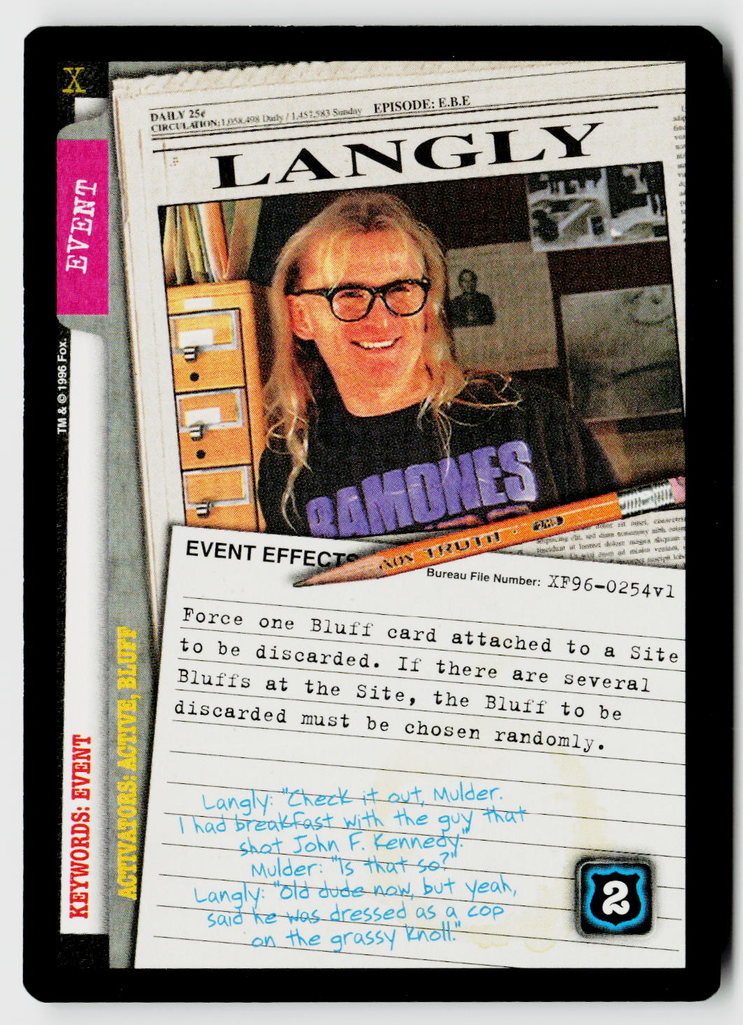 X-Files CCG | Premiere | Langly XF96-0254v1 Common
