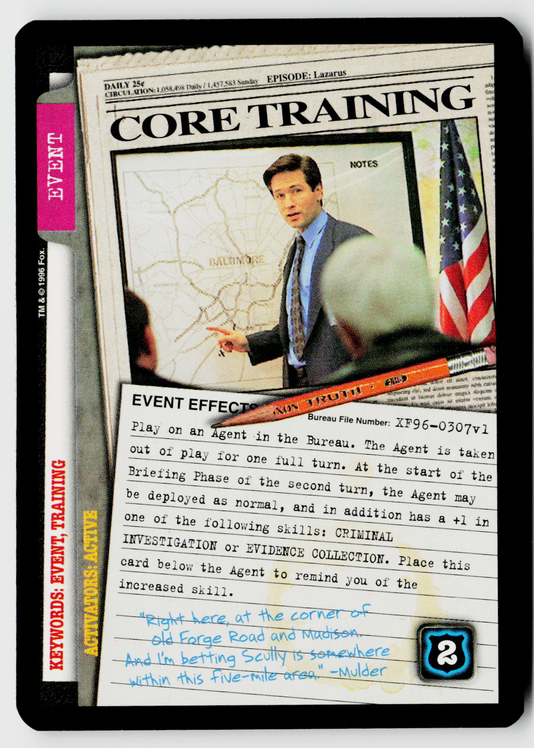X-Files CCG | Premiere | Core Training XF96-0307v1 Common