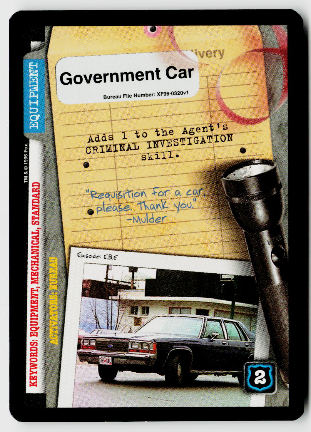 X-Files CCG | Premiere | Government Car XF96-0320v1 Common