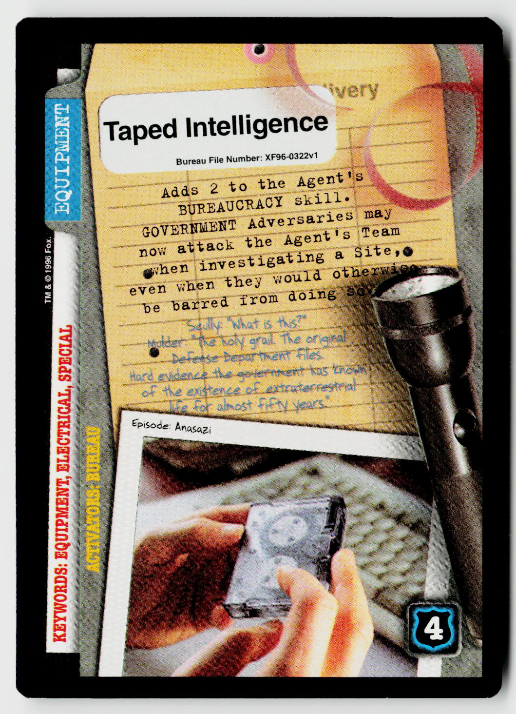 X-Files CCG | Premiere | Taped Intelligence XF96-0322v1 Rare