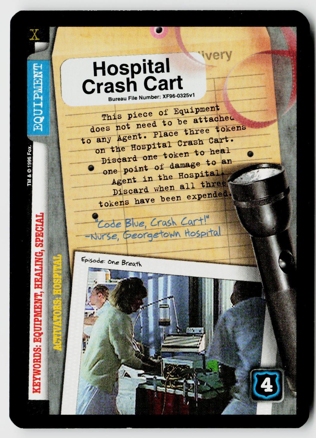 X-Files CCG | Premiere | Hospital Crash Cart XF96-0325v1 Rare