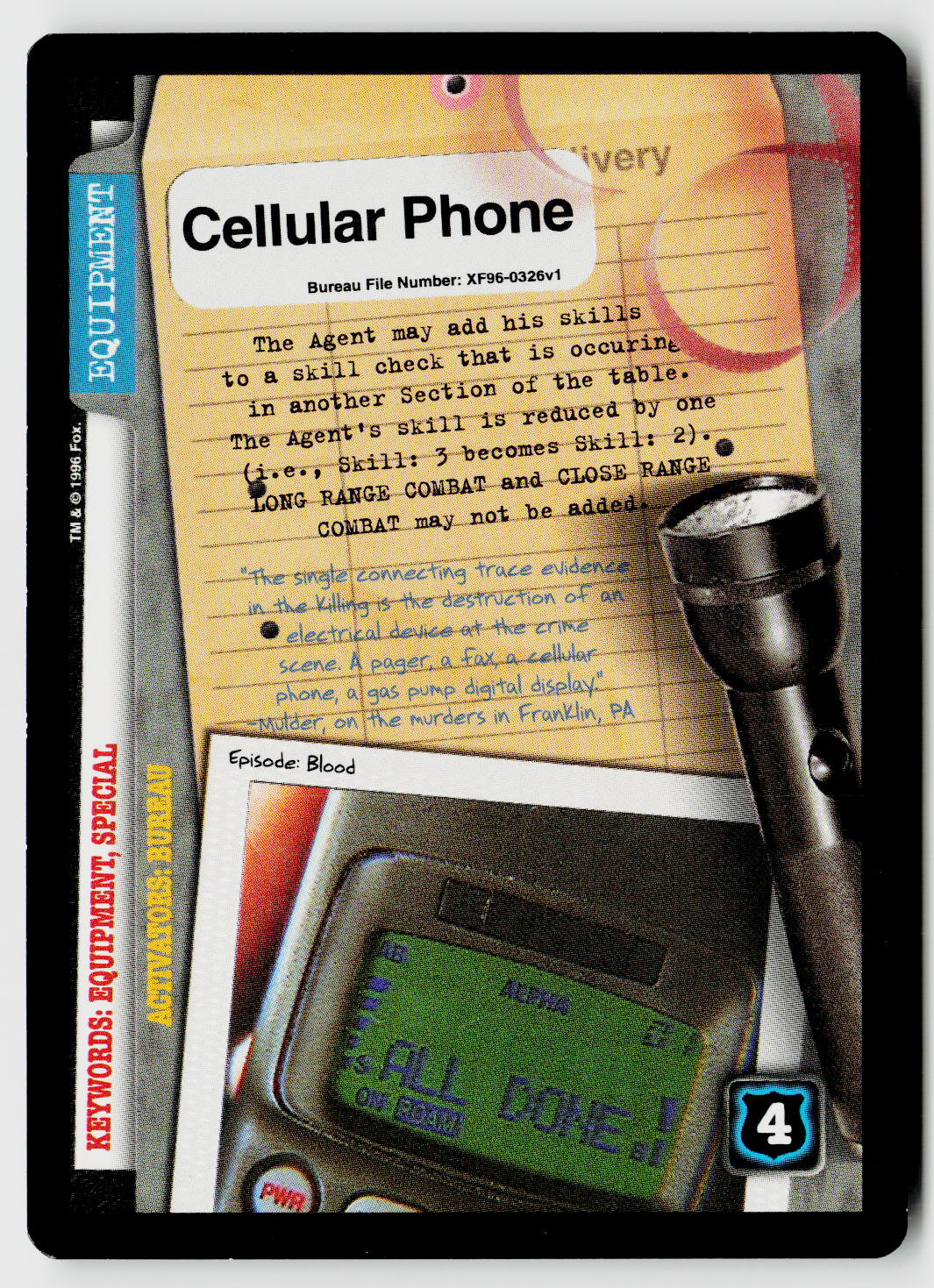 X-Files CCG | Premiere | Cellular Phone XF96-0326v1 Rare