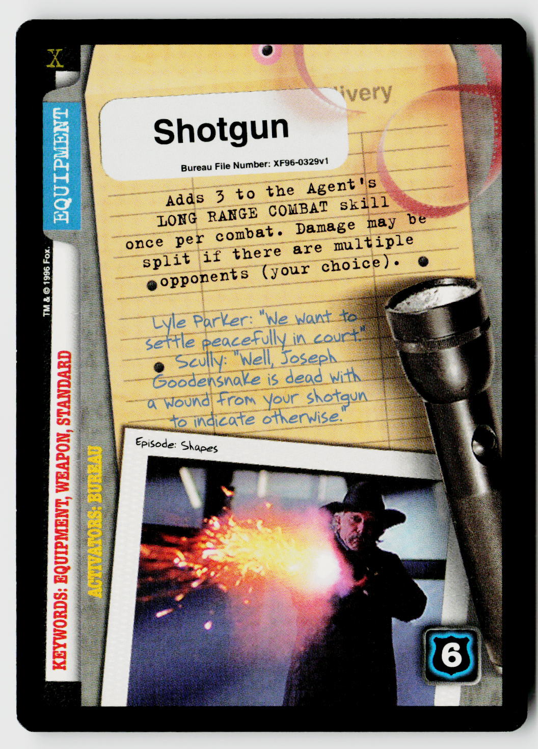 X-Files CCG | Premiere | Shotgun XF96-0329v1 Rare