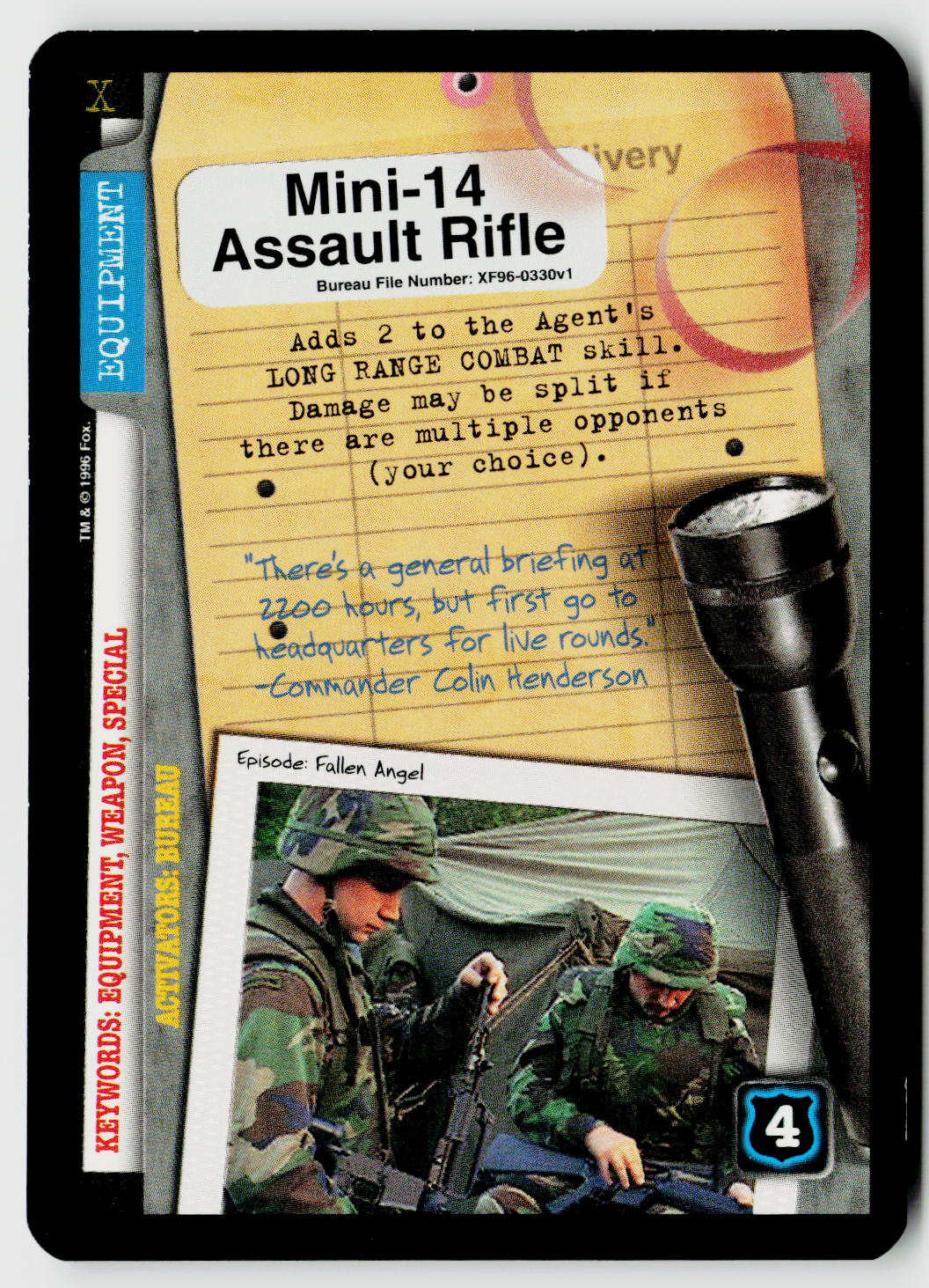 X-Files CCG | Premiere | Mini-14 Assault Rifle XF96-0330v1 Uncommon