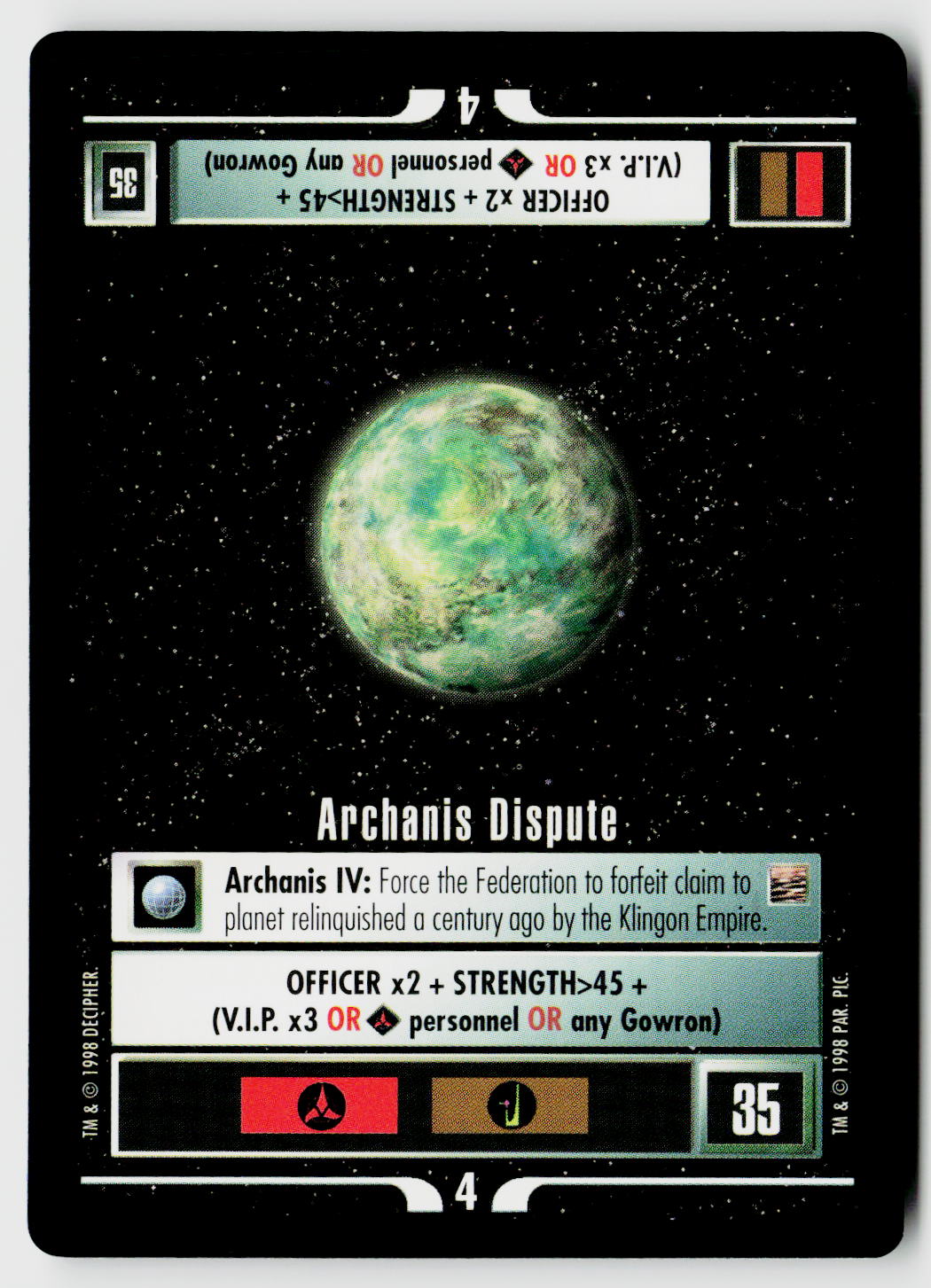Star Trek The Next Generation CCG | The Dominion | Archanis Dispute | Uncommon