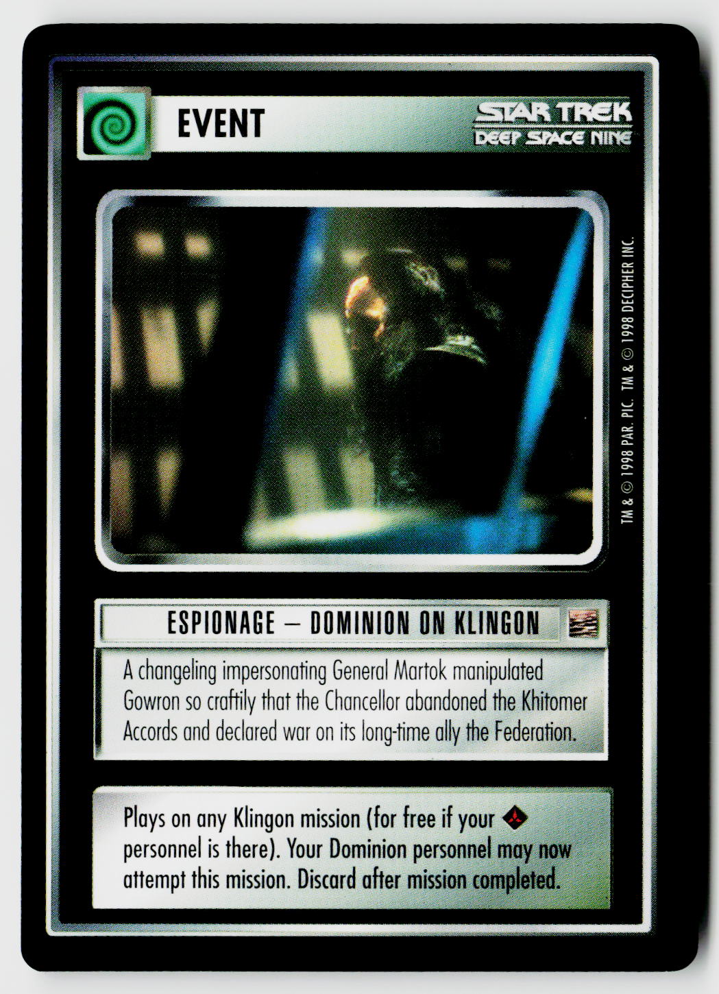 Star Trek The Next Generation CCG | The Dominion | Espionage: Dominion on Klingon | Common