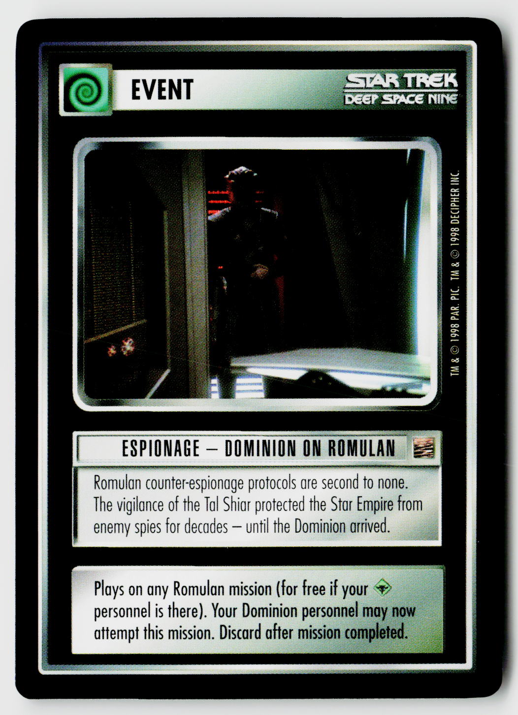 Star Trek The Next Generation CCG | The Dominion | Espionage: Dominion on Romulan | Common