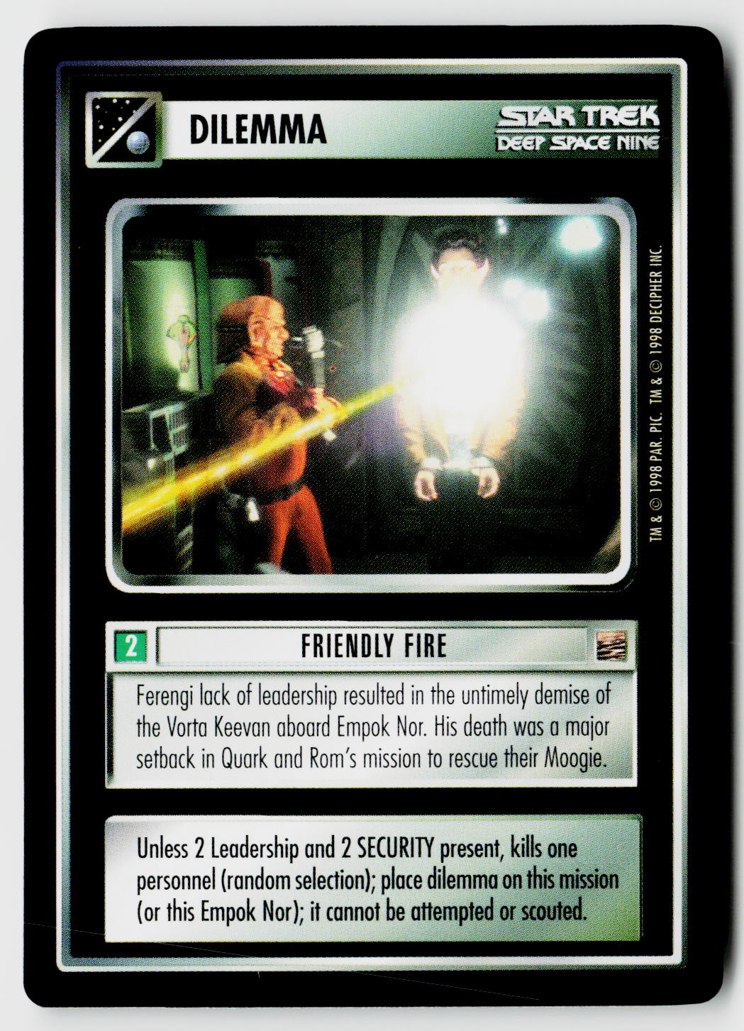 Star Trek The Next Generation CCG | The Dominion | Friendly Fire | Common