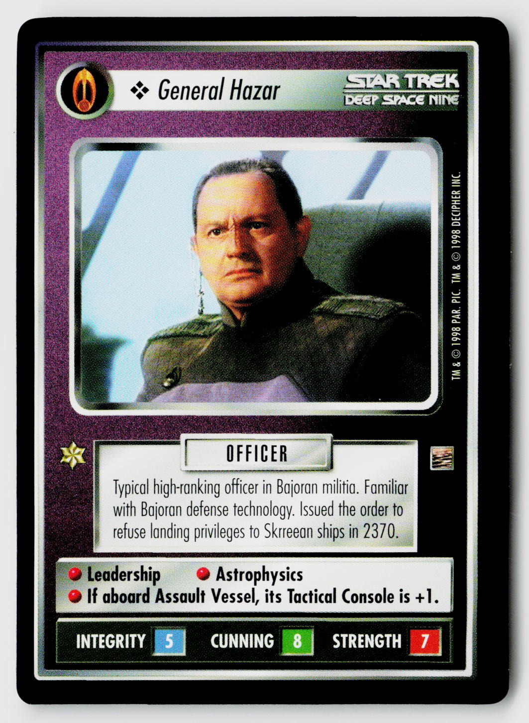 Star Trek The Next Generation CCG | The Dominion | General Hazar | Common