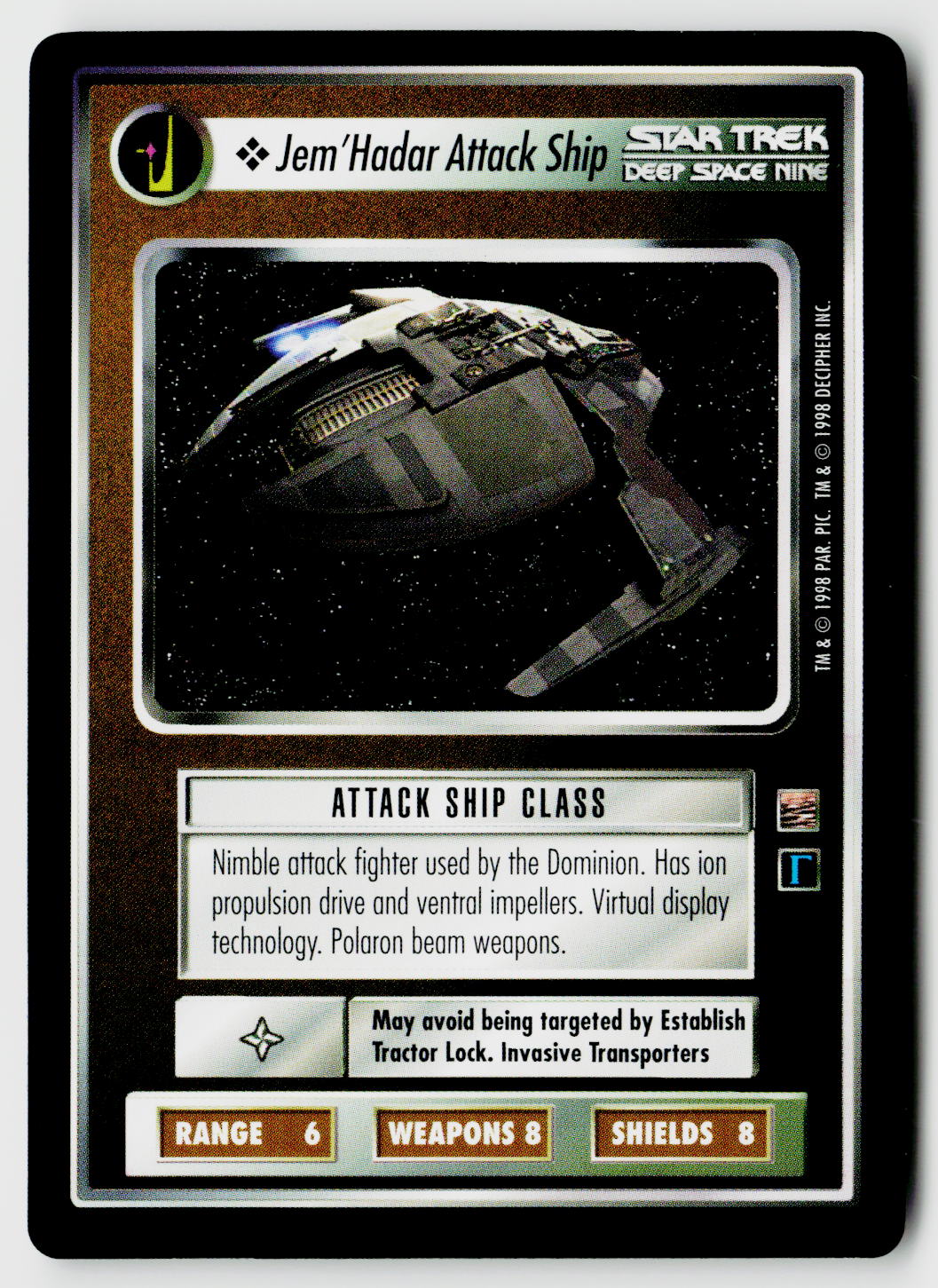 Star Trek The Next Generation CCG | The Dominion | Jem'Hadar Attack Ship | Common