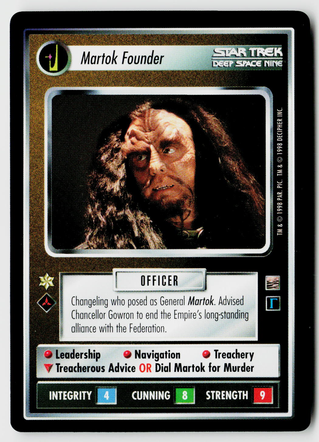 Star Trek The Next Generation CCG | The Dominion | Martok Founder | Rare