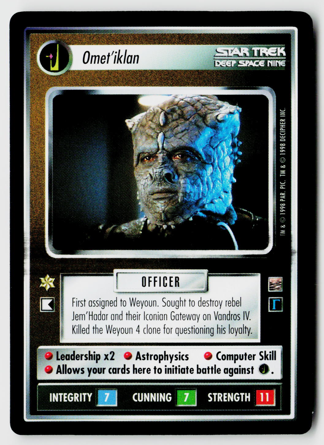 Star Trek The Next Generation CCG | The Dominion | Omet'iklan | Rare