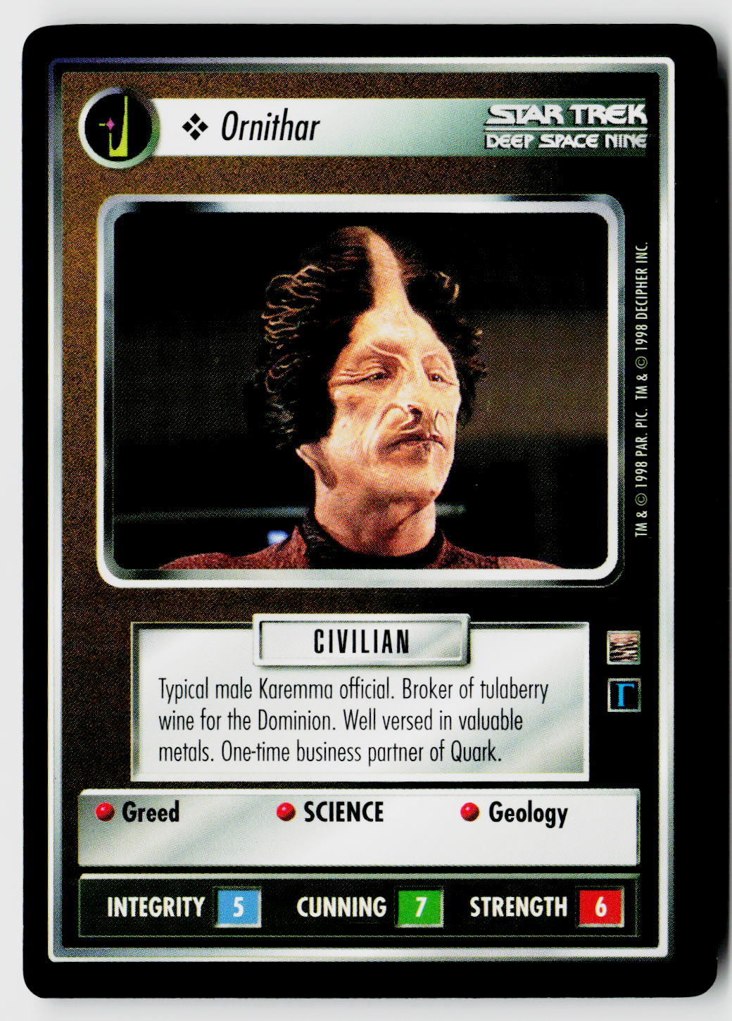 Star Trek The Next Generation CCG | The Dominion | Ornithar | Common
