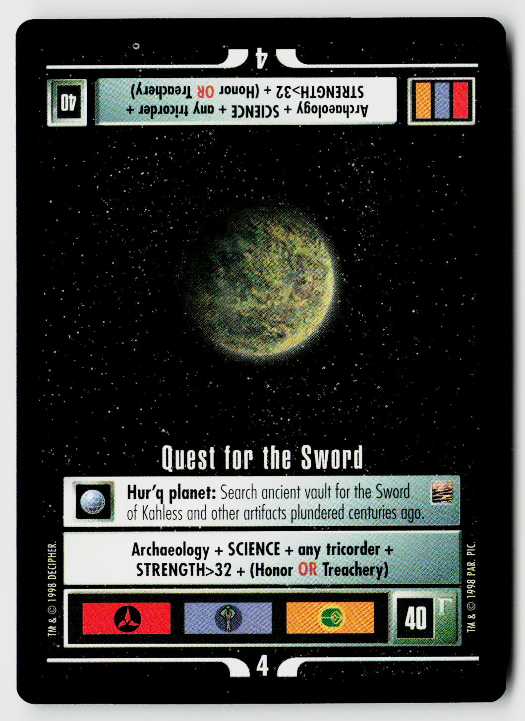 Star Trek The Next Generation CCG | The Dominion | Quest for the Sword | Uncommon