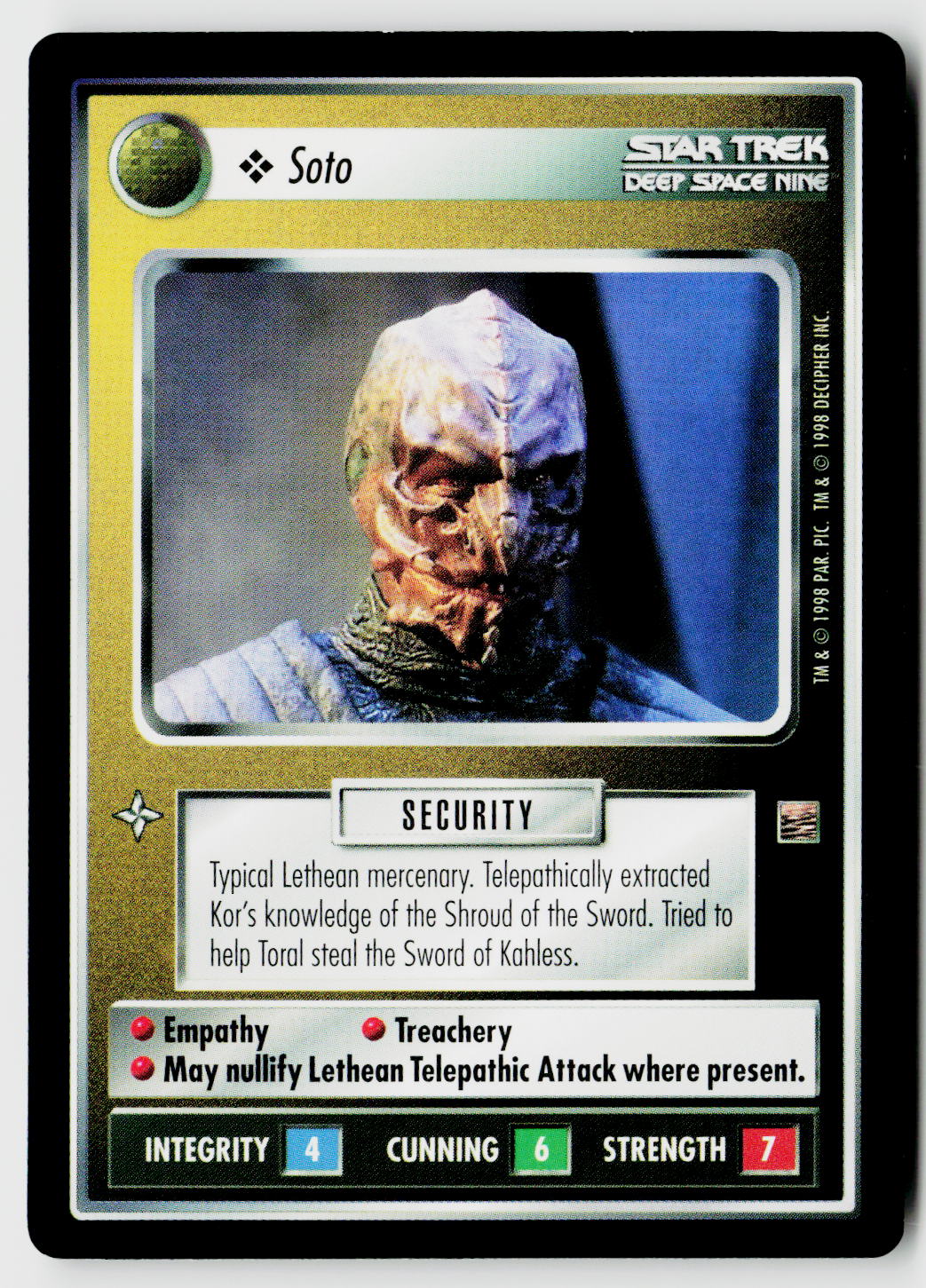 Star Trek The Next Generation CCG | The Dominion | Soto | Uncommon