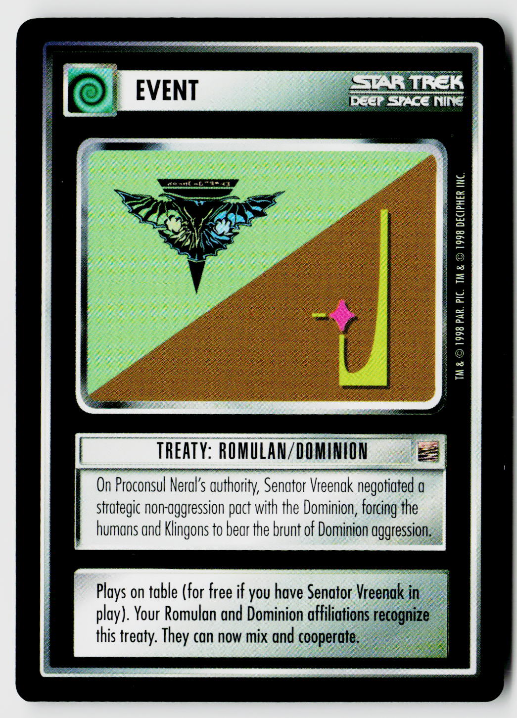 Star Trek The Next Generation CCG | The Dominion | Treaty: Romulan/Dominion | Common