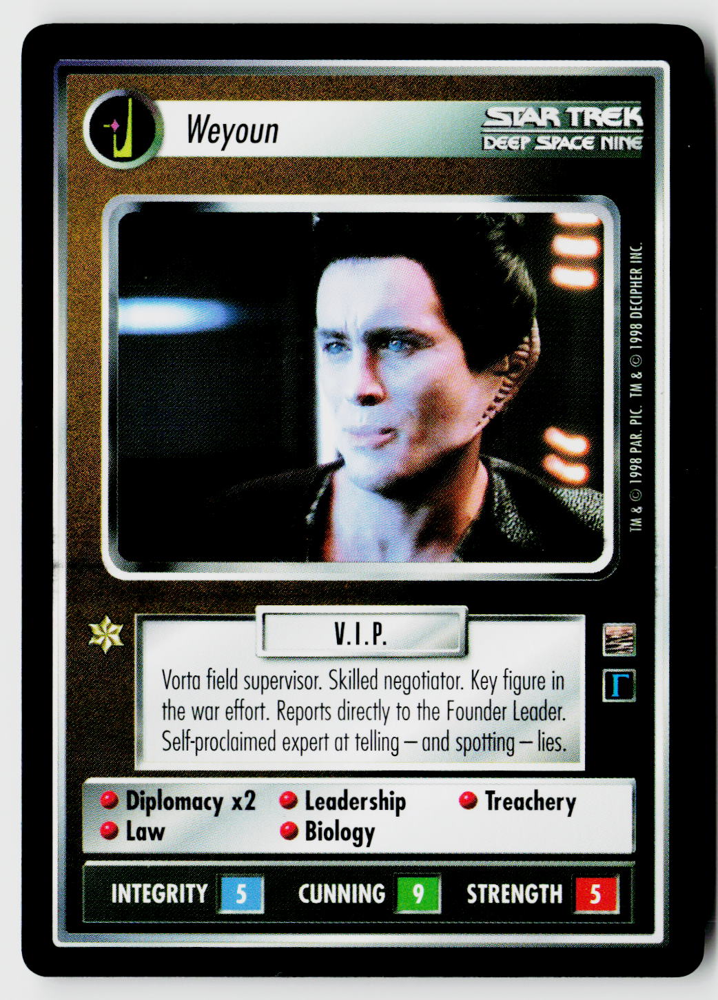Star Trek The Next Generation CCG | The Dominion | Weyoun | Rare