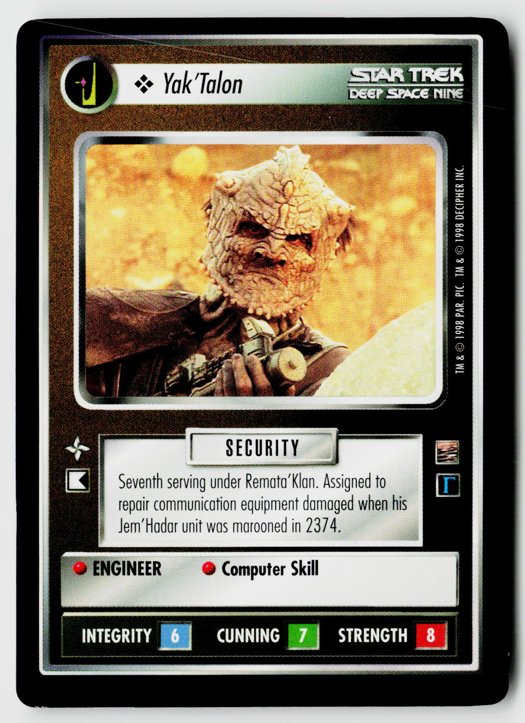 Star Trek The Next Generation CCG | The Dominion | Yak'Talon | Common