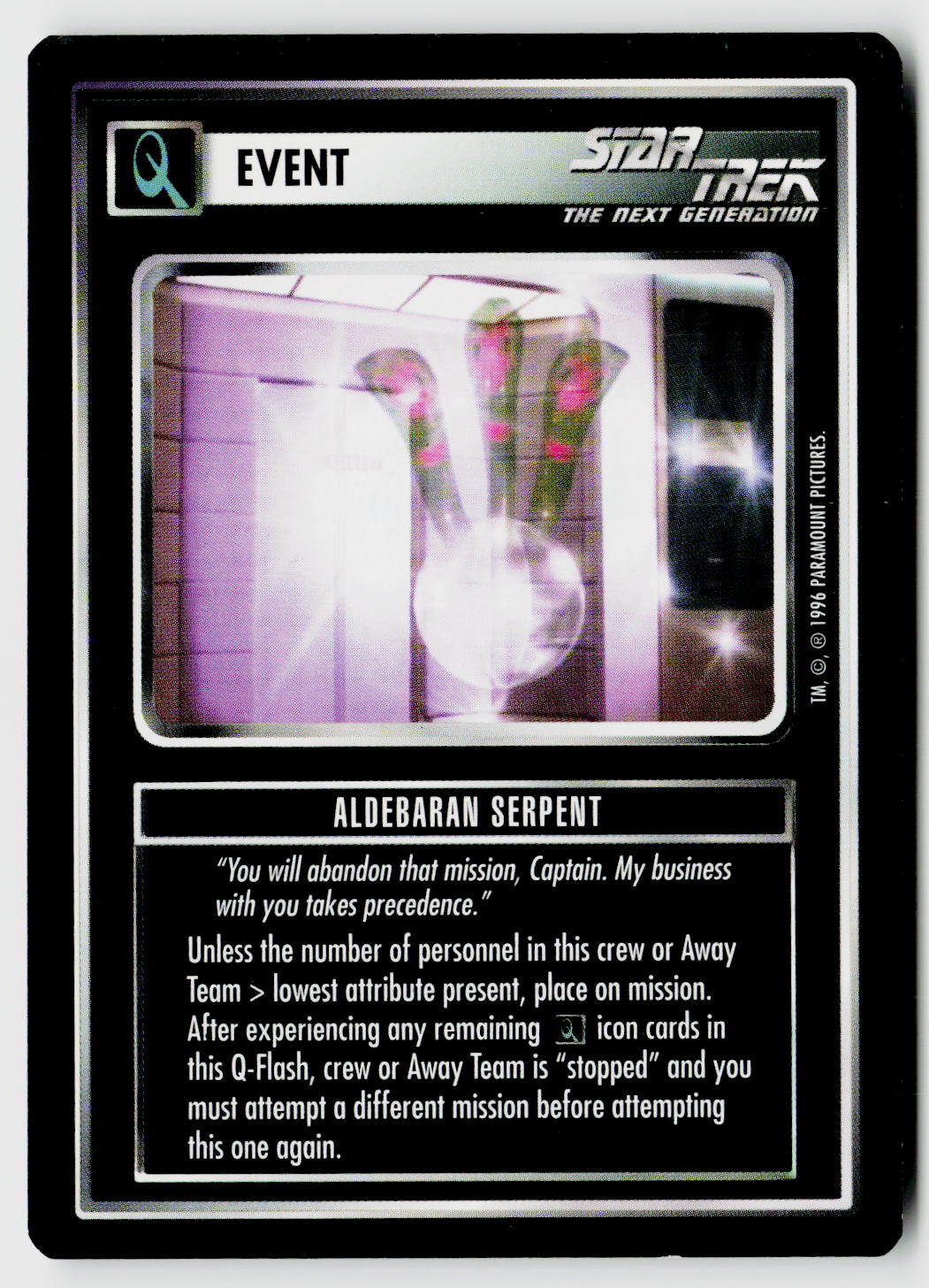 Star Trek The Next Generation CCG | Q Continuum | Aldebaran Serpent | Common