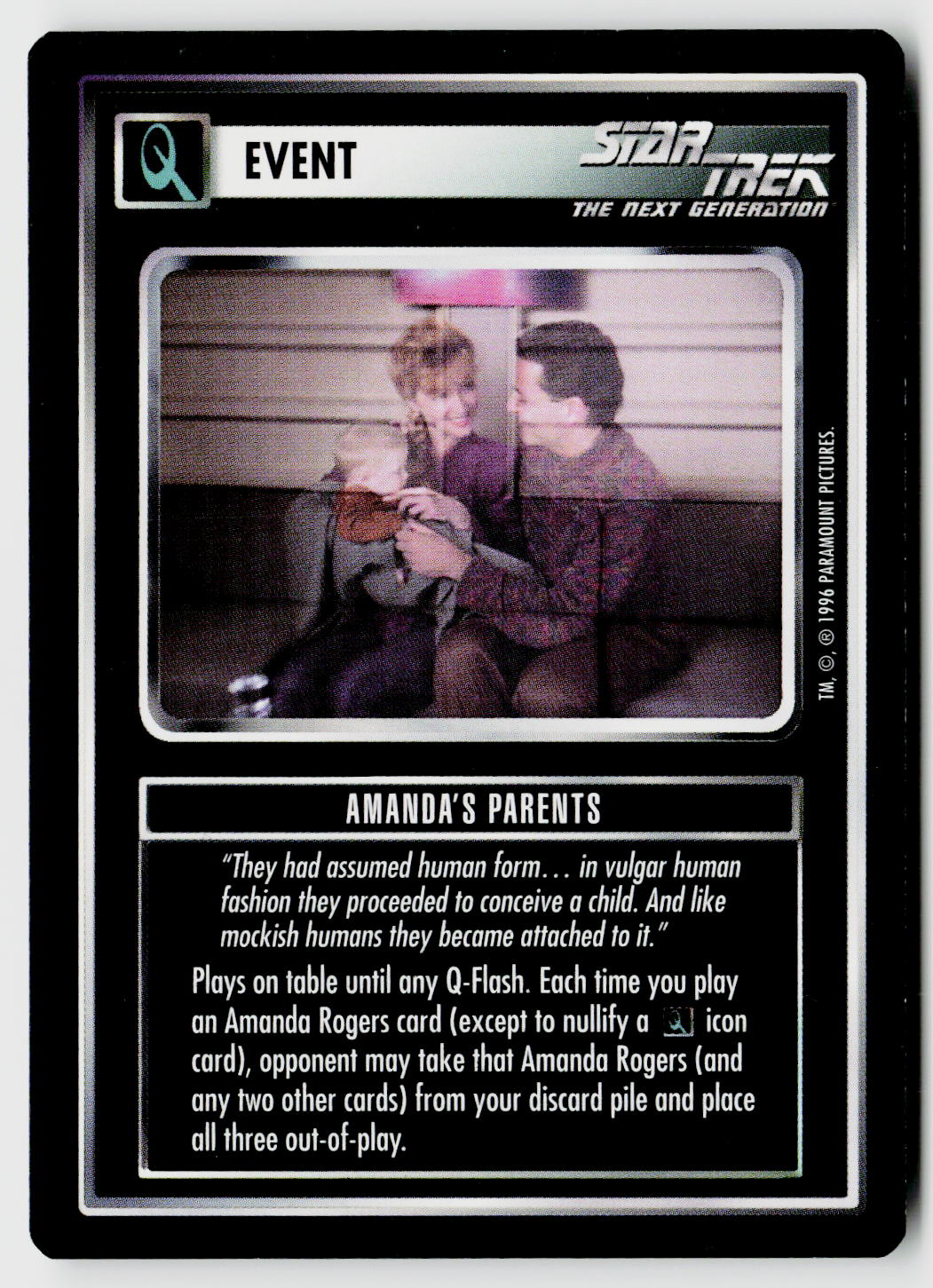 Star Trek The Next Generation CCG | Q Continuum | Amanda's Parents | Common