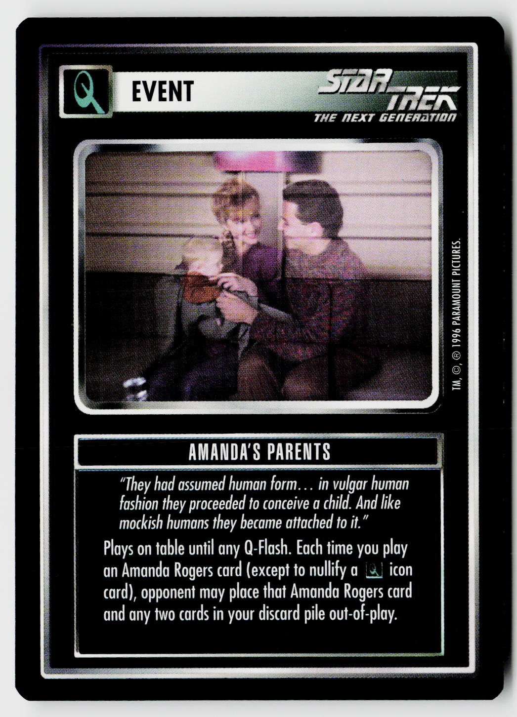 Star Trek The Next Generation CCG | Q Continuum | Amanda's Parents (Revised) | Common