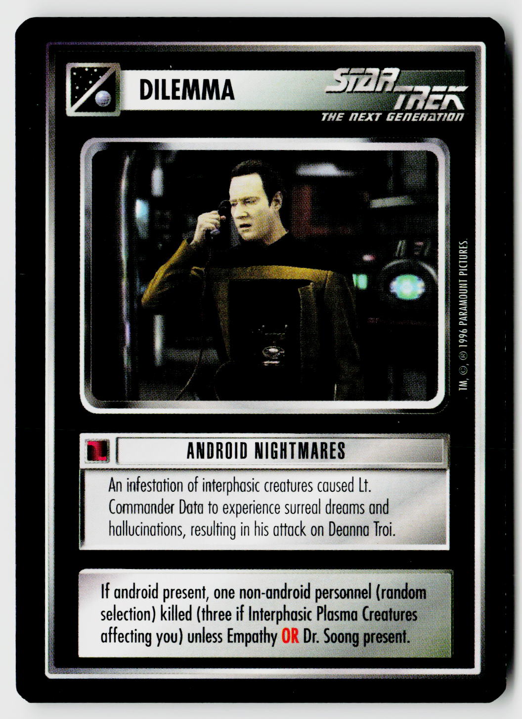 Star Trek The Next Generation CCG | Q Continuum | Android Nightmares | Uncommon