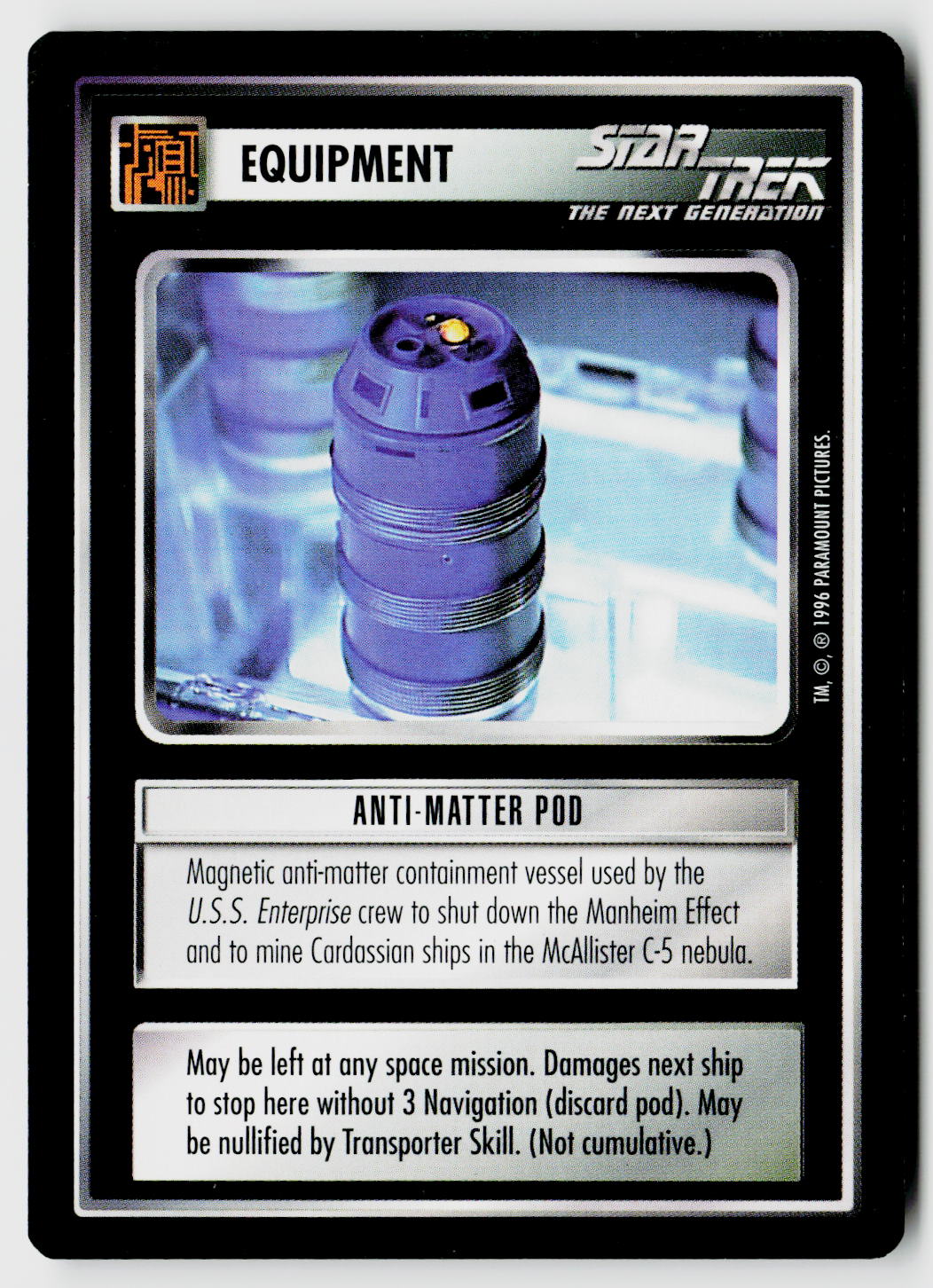 Star Trek The Next Generation CCG | Q Continuum | Anti-Matter Pod | Common