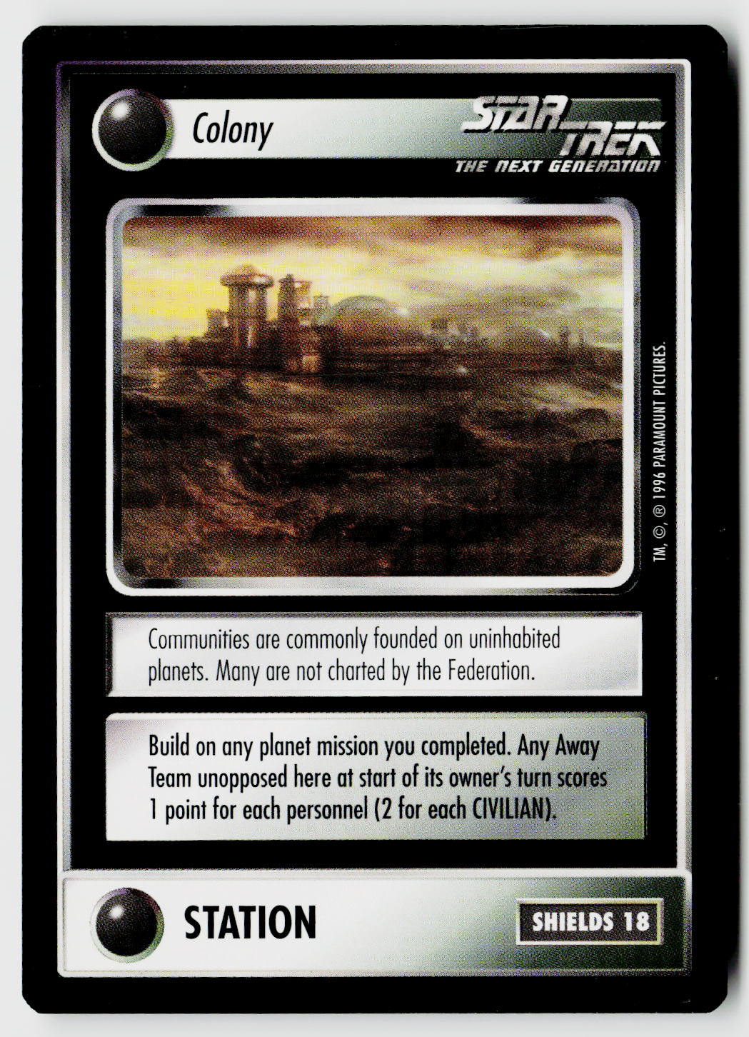 Star Trek The Next Generation CCG | Q Continuum | Colony | Common