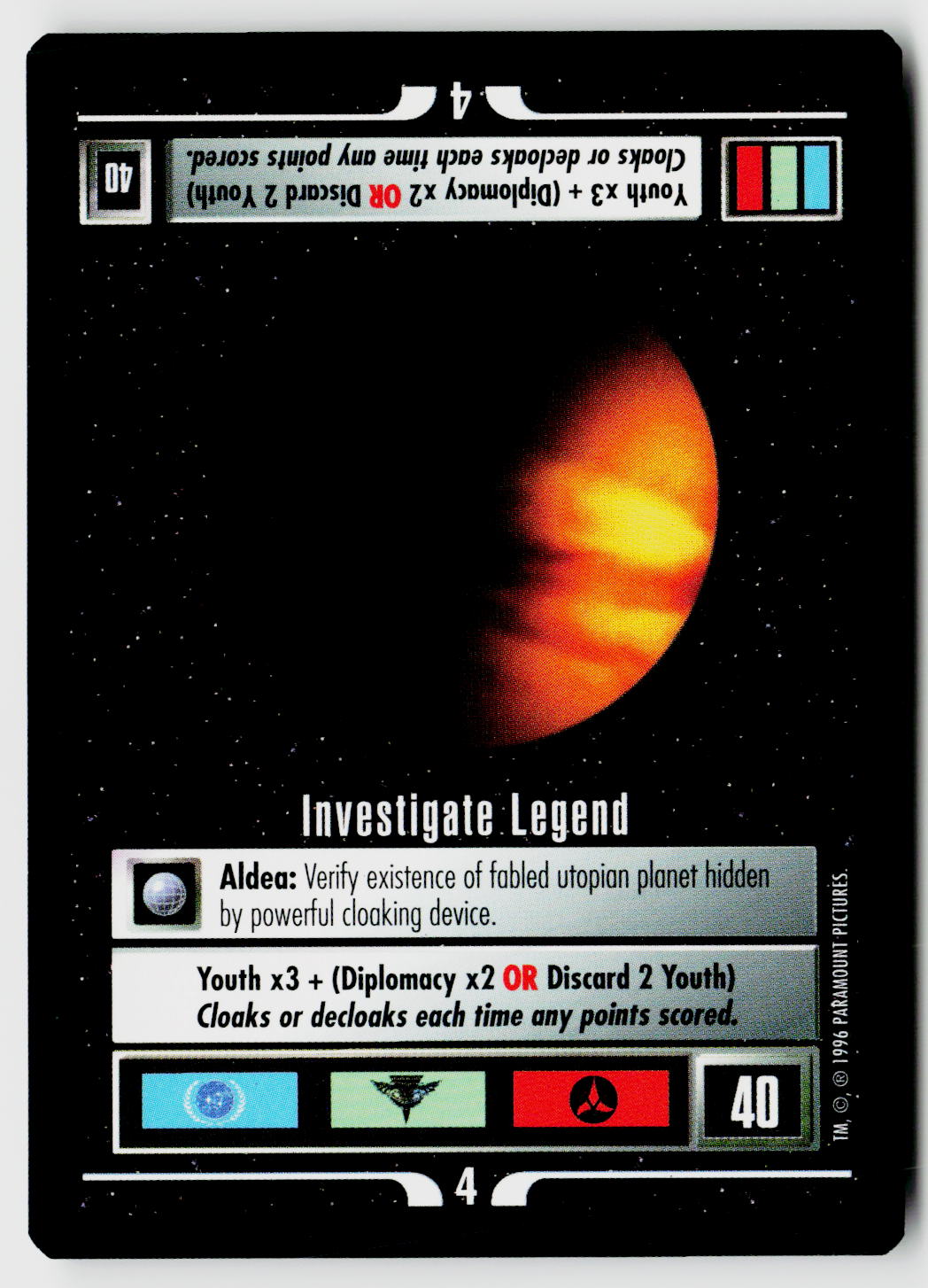 Star Trek The Next Generation CCG | Q Continuum | Investigate Legend | Rare