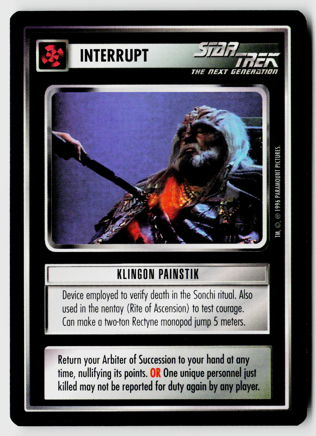Star Trek The Next Generation CCG | Q Continuum | Klingon Painstik | Uncommon