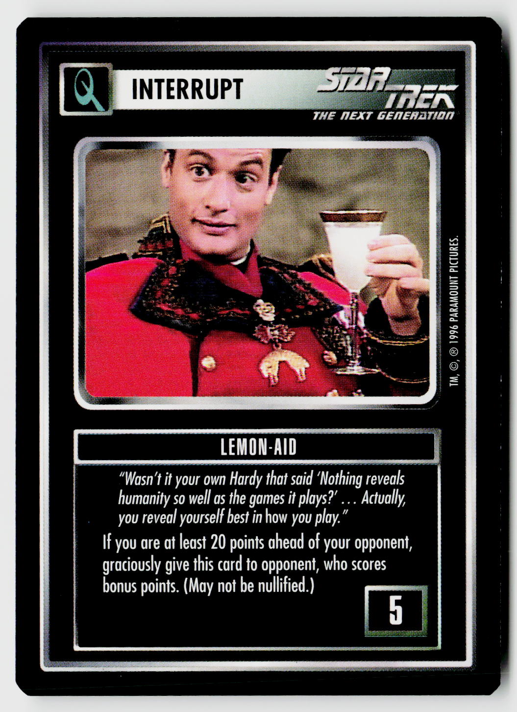 Star Trek The Next Generation CCG | Q Continuum | Lemon-Aid | Common