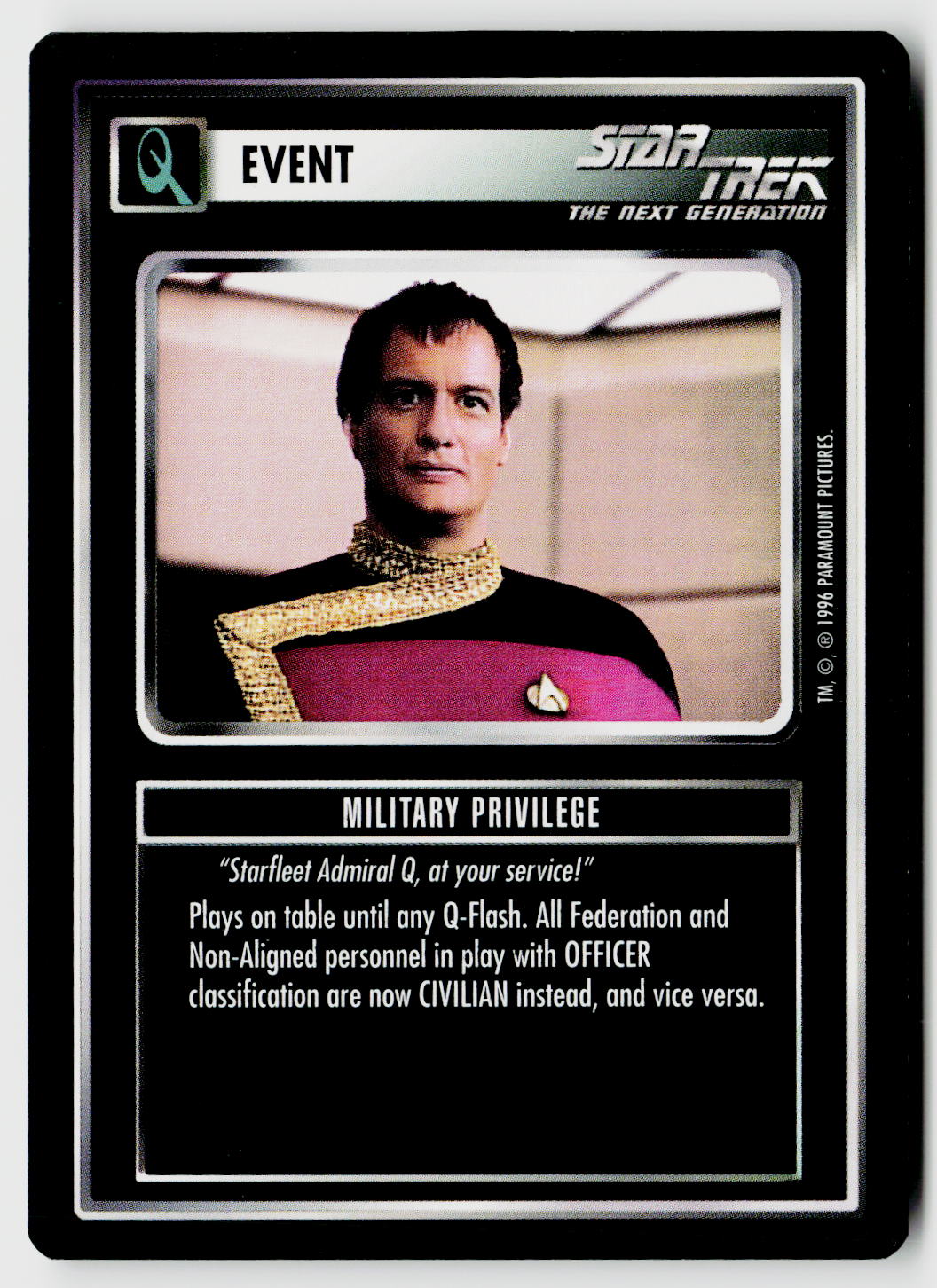 Star Trek The Next Generation CCG | Q Continuum | Military Privilege | Common