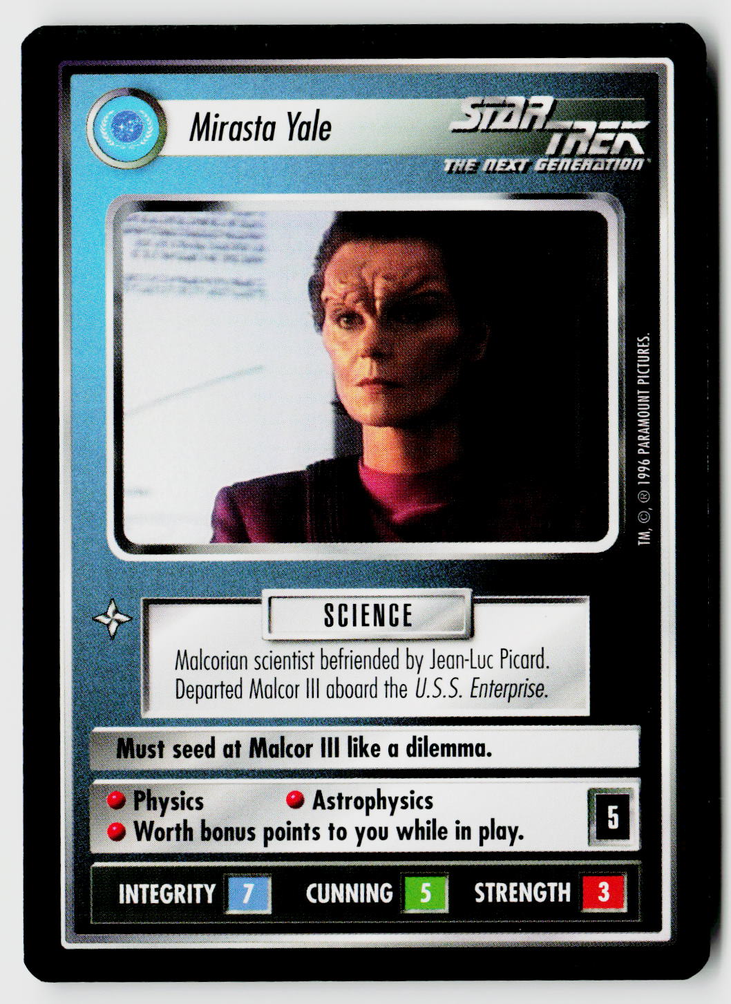 Star Trek The Next Generation CCG | Q Continuum | Mirasta Yale | Uncommon