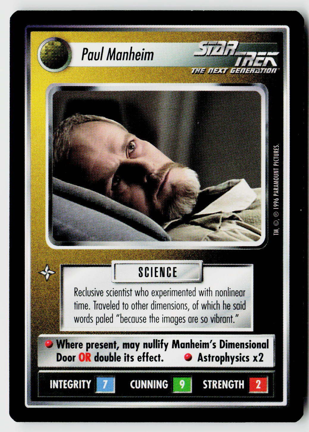 Star Trek The Next Generation CCG | Q Continuum | Paul Manheim | Rare