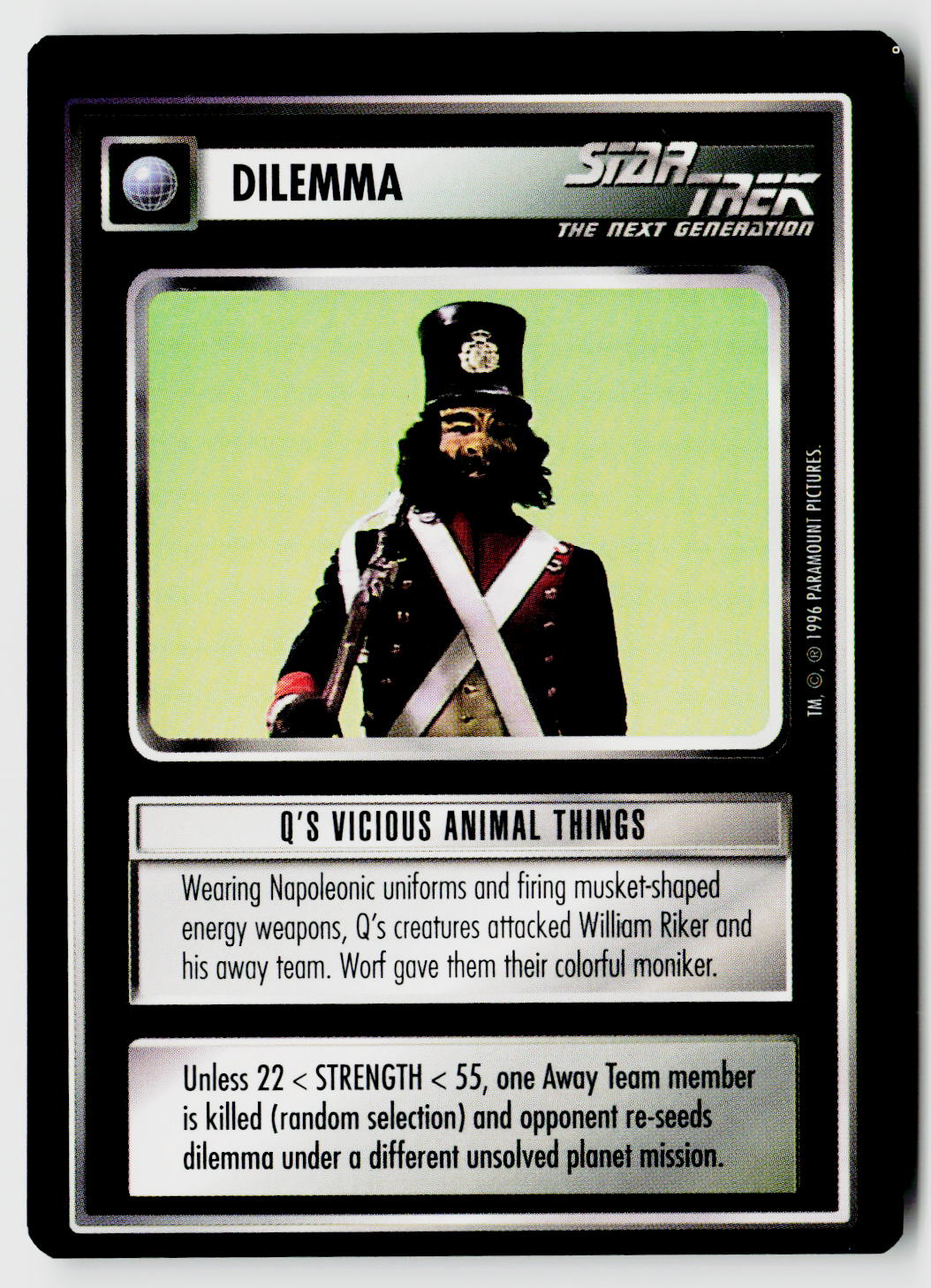 Star Trek The Next Generation CCG | Q Continuum | Q's Vicious Animal Things | Uncommon