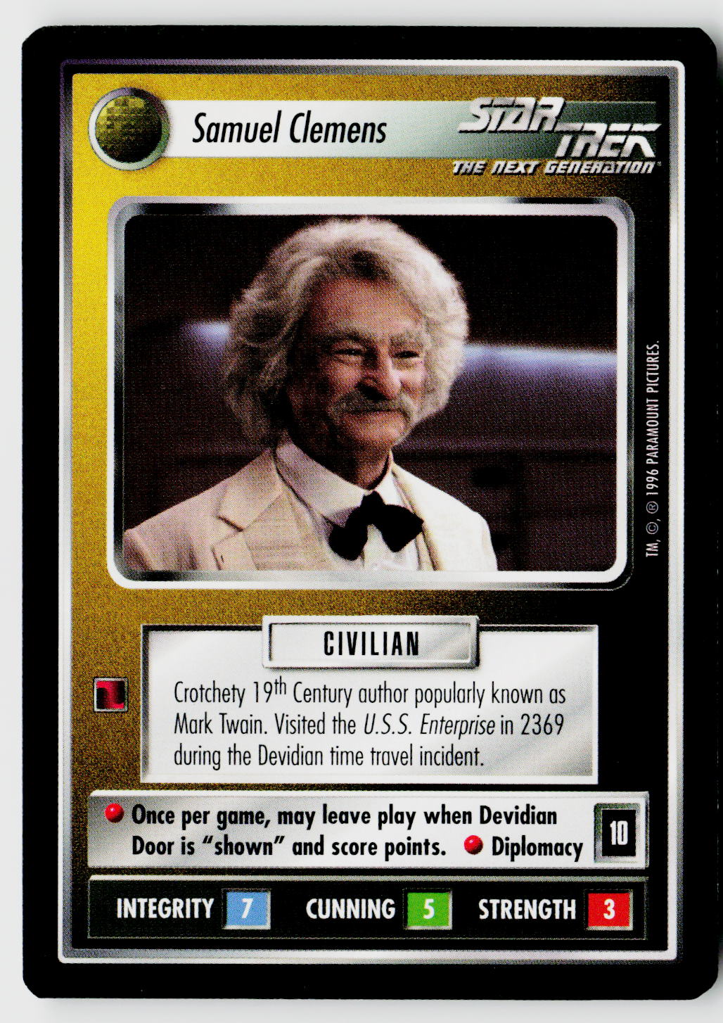 Star Trek The Next Generation CCG | Q Continuum | Samuel Clemens | Uncommon