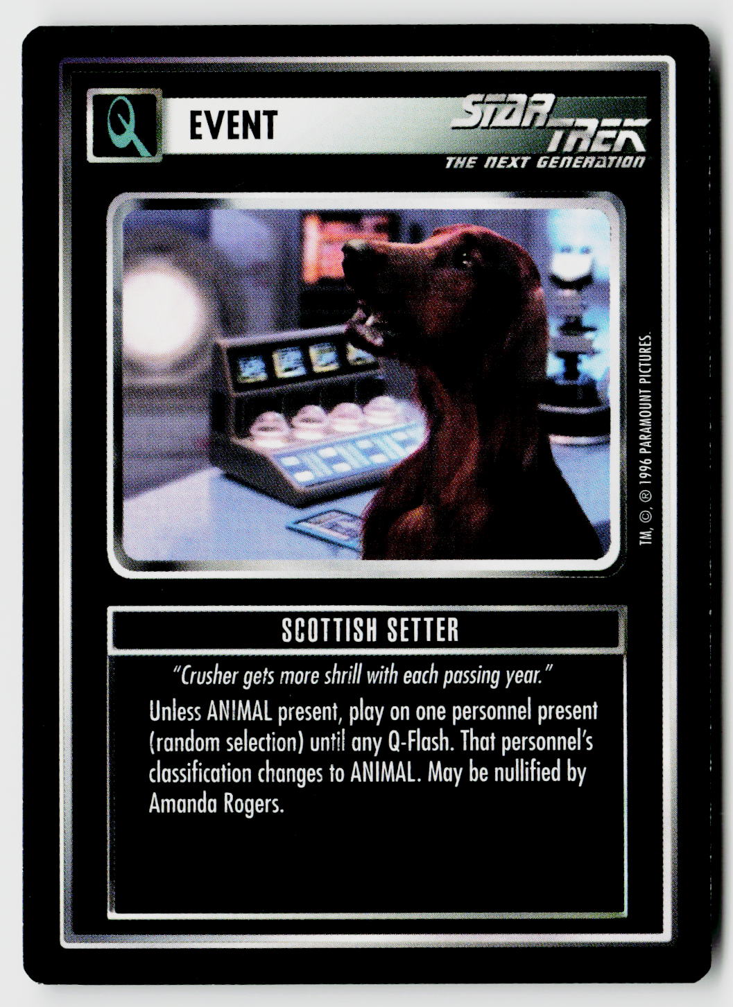 Star Trek The Next Generation CCG | Q Continuum | Scottish Setter | Common