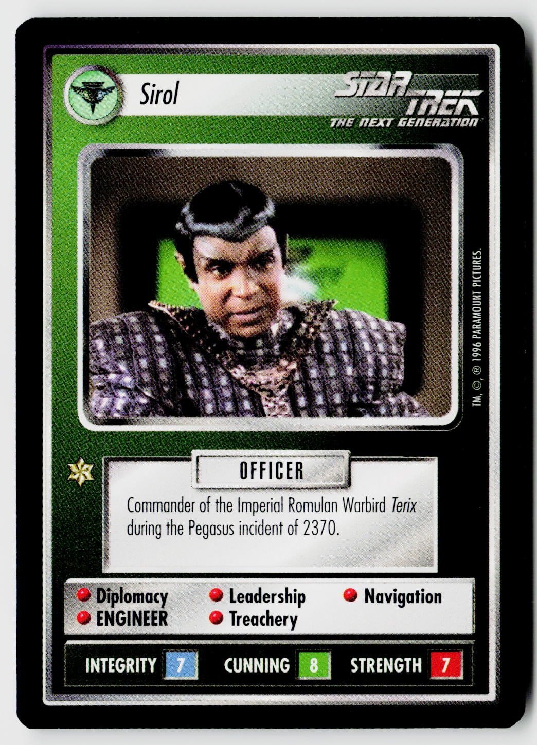 Star Trek The Next Generation CCG | Q Continuum | Sirol | Uncommon