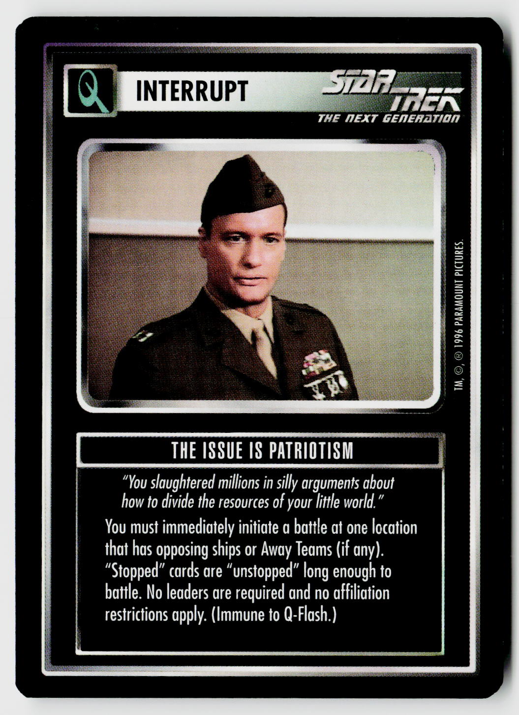 Star Trek The Next Generation CCG | Q Continuum | The Issue is Patriotism | Uncommon